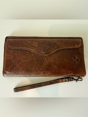Patricia Nash Brown Leather Wristlet Wallet